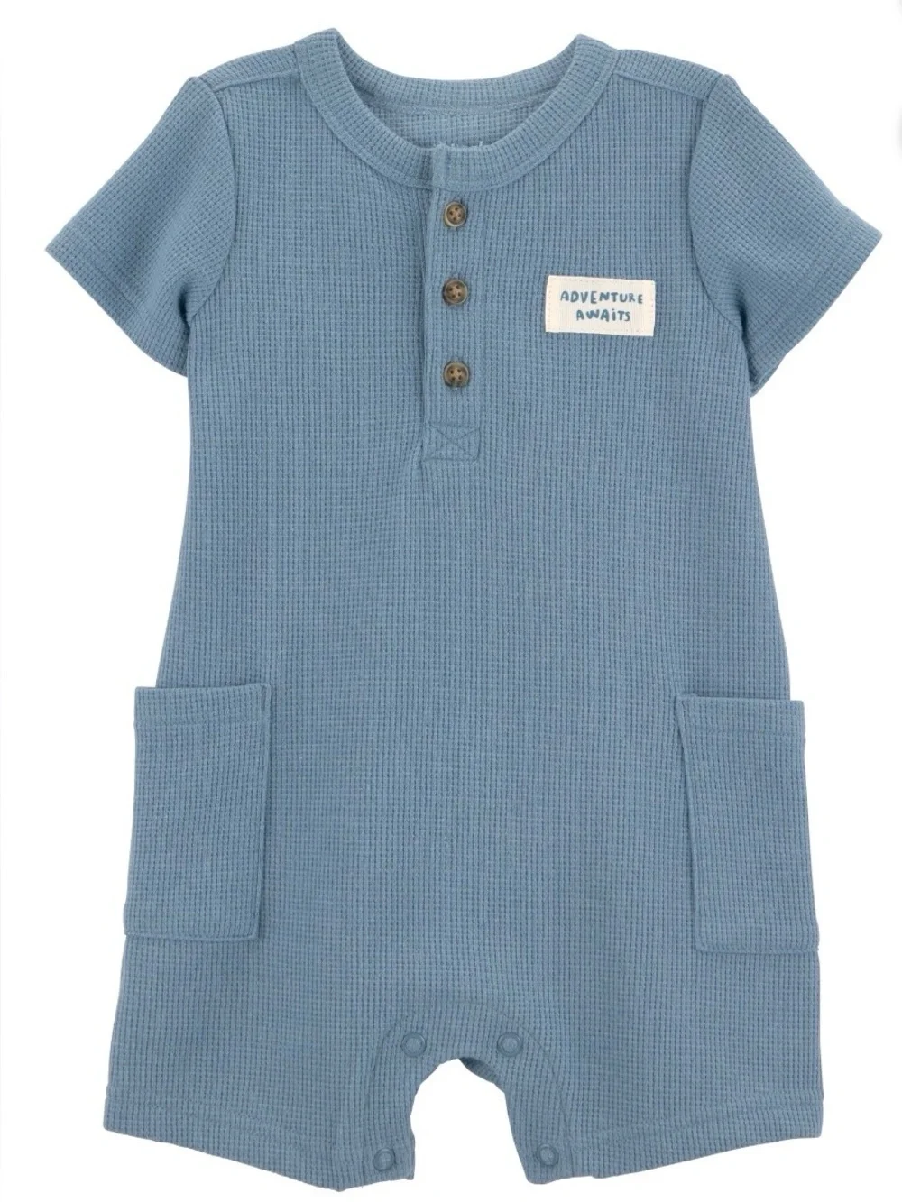 Carter's Child of Mine Baby Boy Solid Blue Romper, Size 24 Months